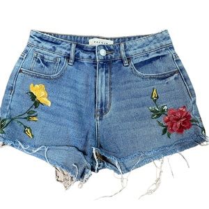Pacsun High Rise Floral Embroidered Shorts